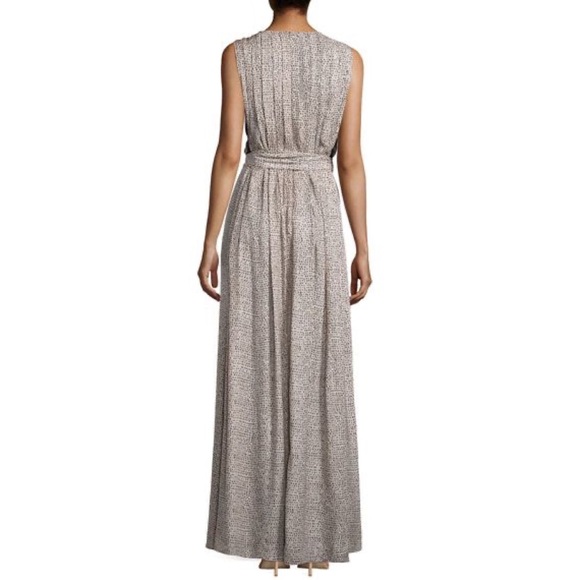 L’agence Sleeveless Pleated Dot-Print Maxi Dress Gown Size 6 - Picture 2 of 16